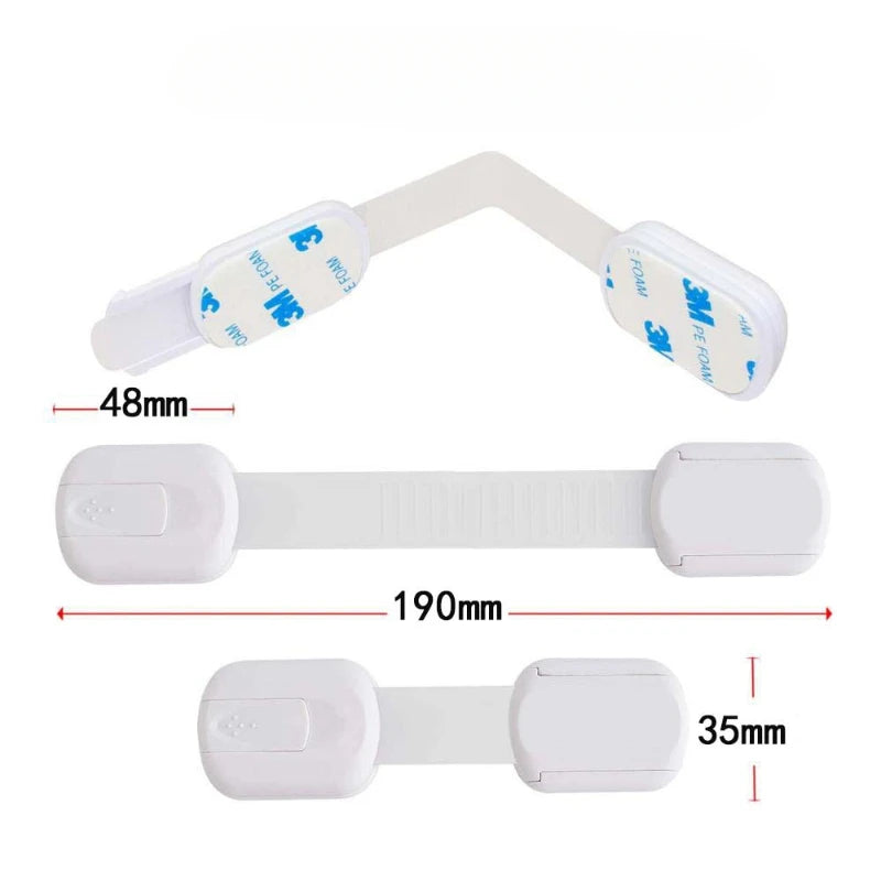Baby Proofing Cabinet Locks (6-Pack) – Strong Adhesive Safety Latches for Drawers & Doors