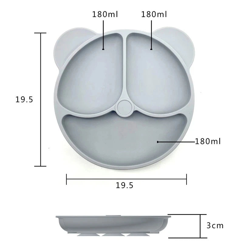 Smile-Face Suction Baby Plate – Non-Slip Silicone Toddler Bowl (BPA-Free) Mealtime just got mess-proof!