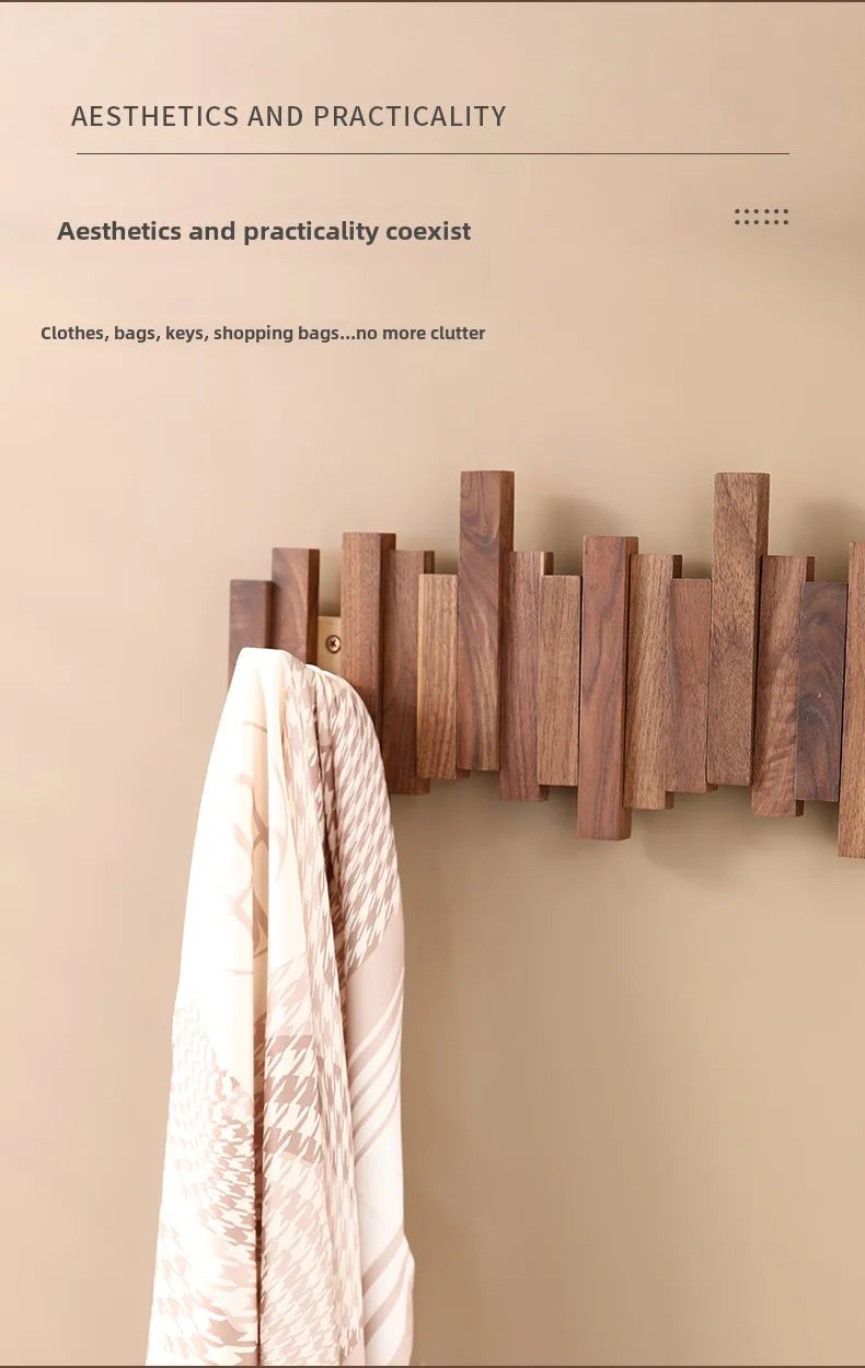 Walnut Wooden Clothes Hook – Stylish & Functional Storage!