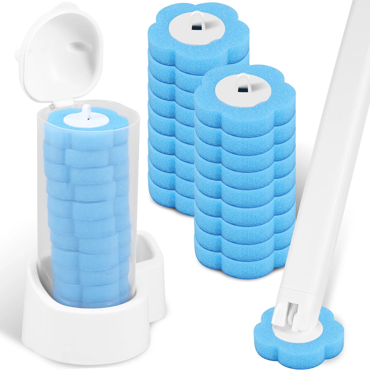 18/36 Pcs Toilet Brush Cleaning Kit with Long Handle – The Ultimate Bathroom Cleaning Solution!