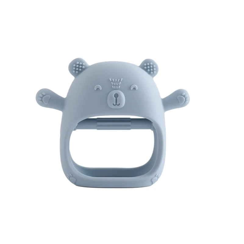 Baby Teething Mittens – BPA-Free Silicone Teether Gloves (Bear Design)