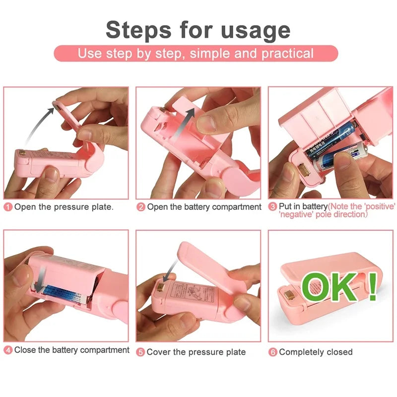 Mini Heat Sealer Machine – Portable Bag Closer for Food, Snacks & Storage (Battery/USB Powered)