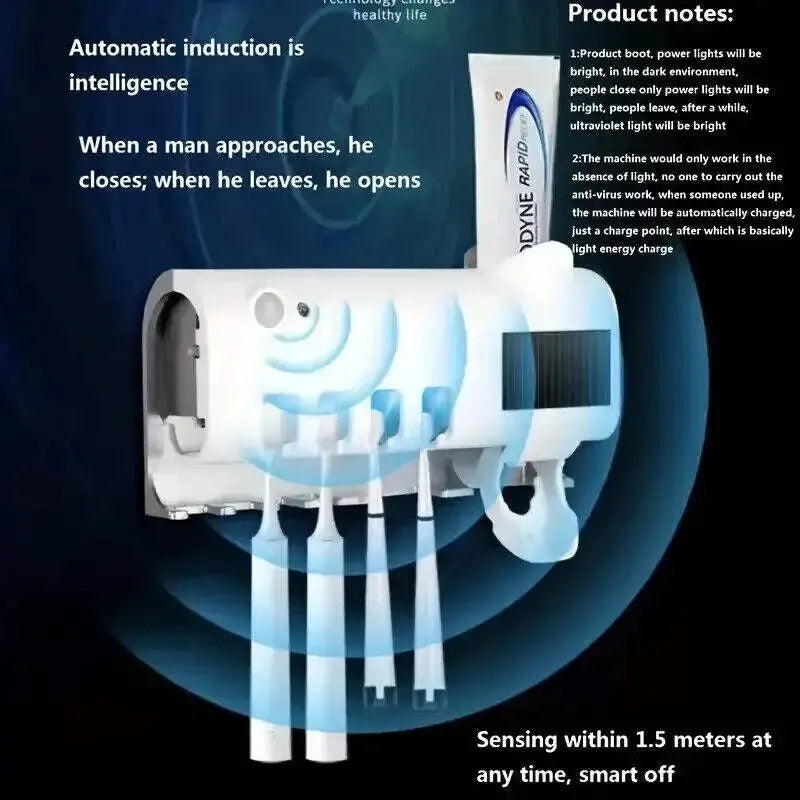 Solar-Powered UV Toothbrush Holder & Sterilizer – Keep Your Toothbrush Clean and Germ-Free!