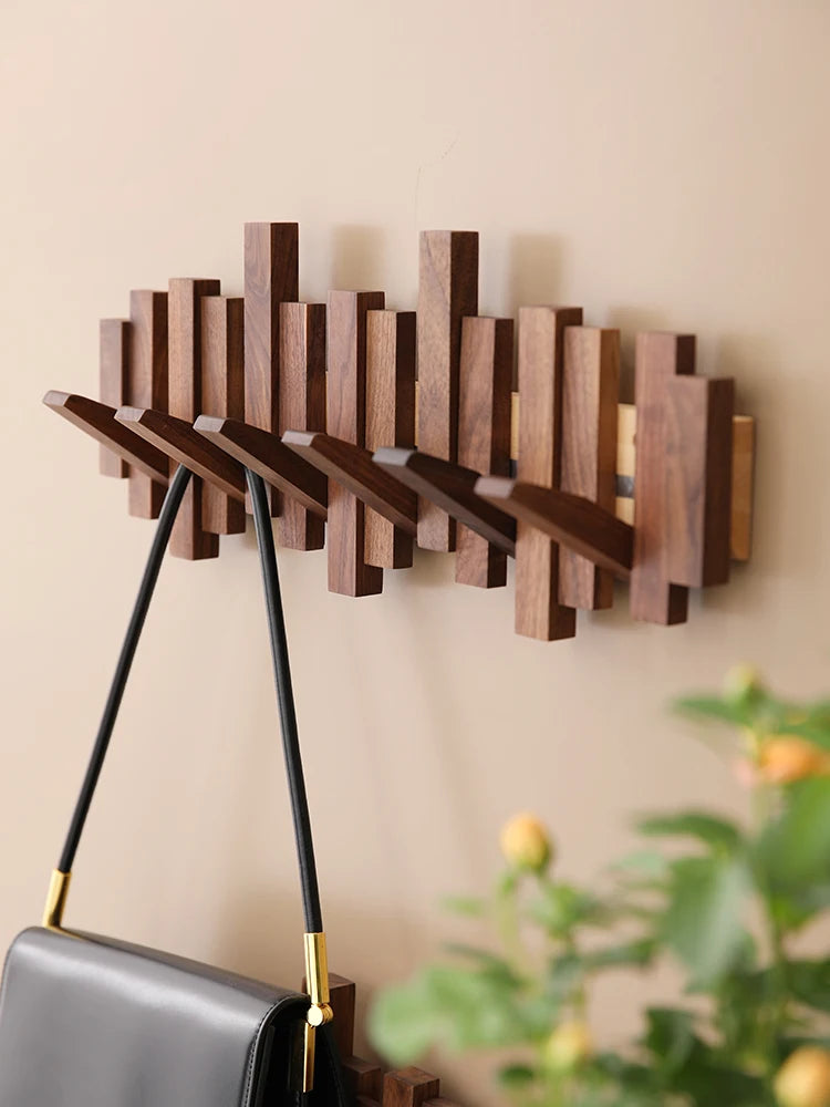 Walnut Wooden Clothes Hook – Stylish & Functional Storage!