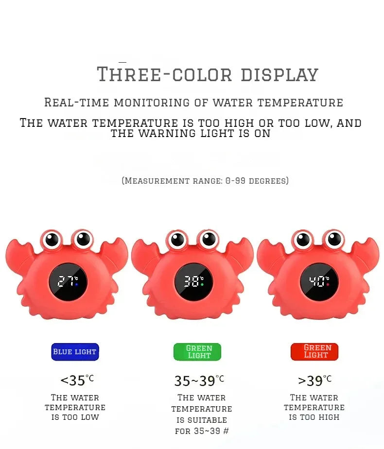 Digital Baby Bath Thermometer – Floating LED Water Temperature Monitor with Cute Cartoon Design