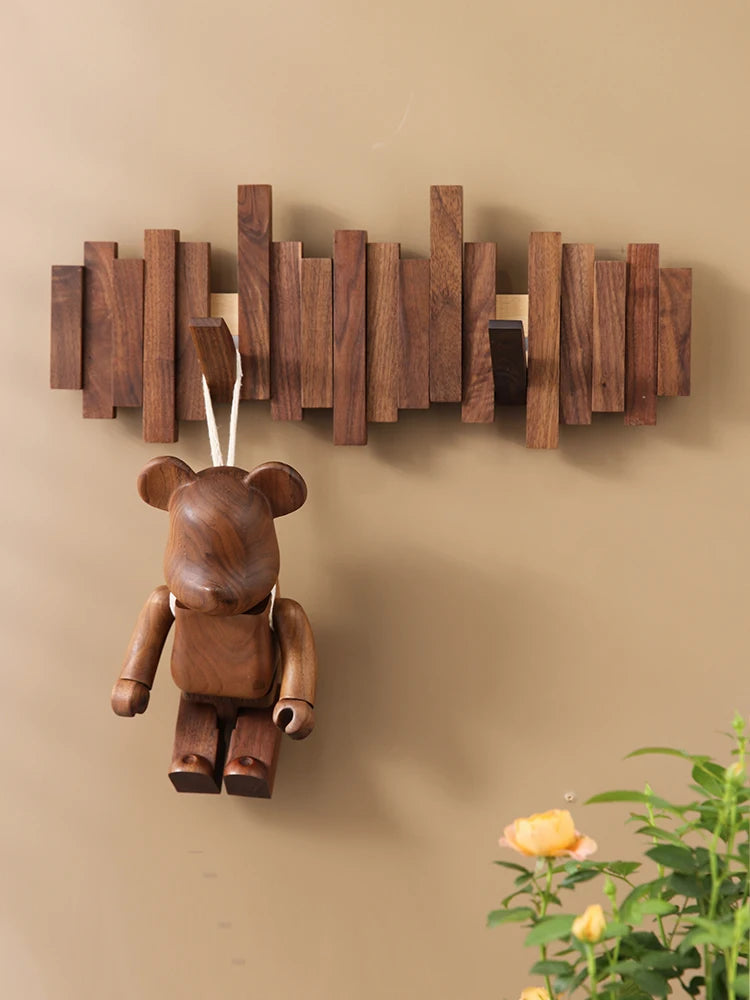 Walnut Wooden Clothes Hook – Stylish & Functional Storage!