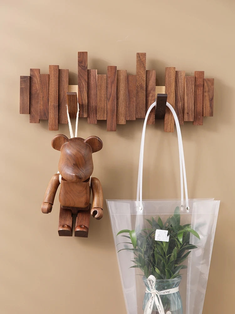 Walnut Wooden Clothes Hook – Stylish & Functional Storage!