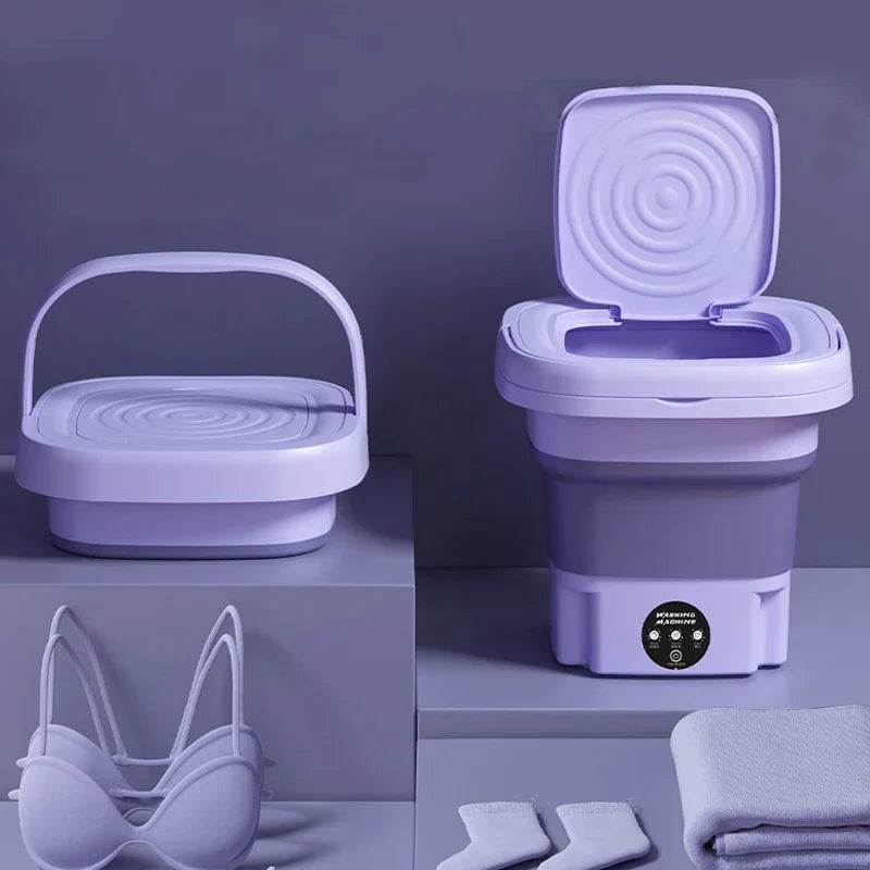 8L Portable Foldable Washing Machine with Spin Dryer – Compact and Convenient Laundry Solution!