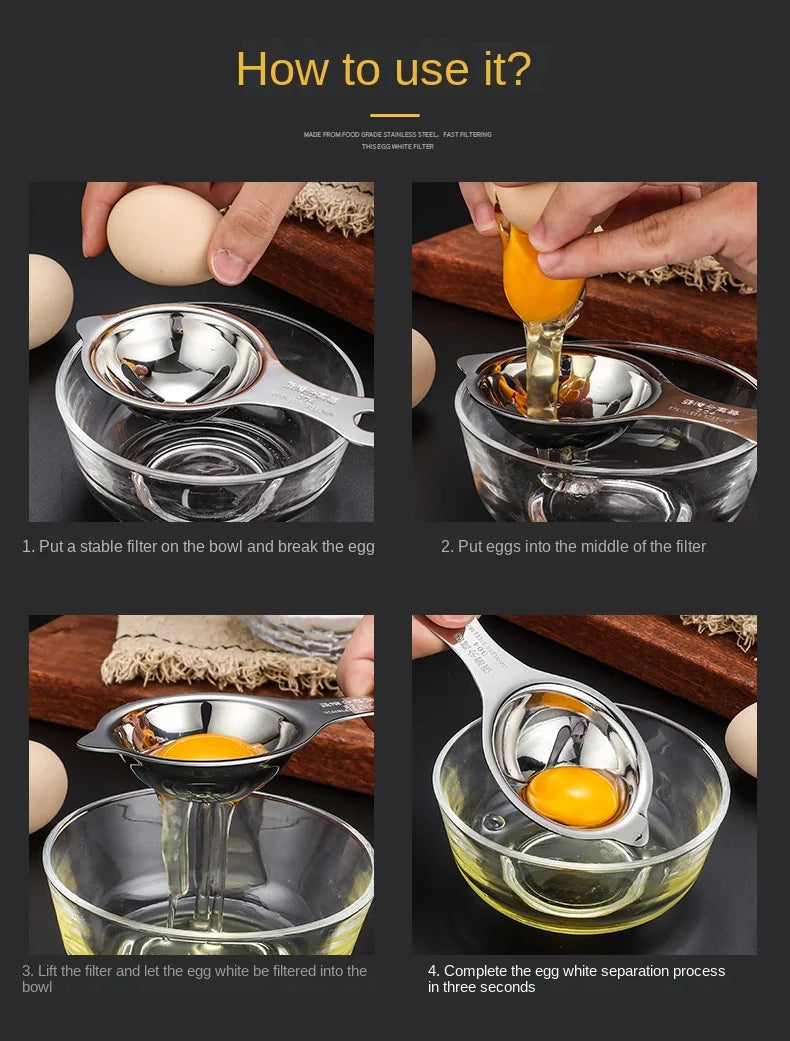 Stainless Steel Egg Yolk Separator – The Perfect Tool for Effortless Egg Separation!