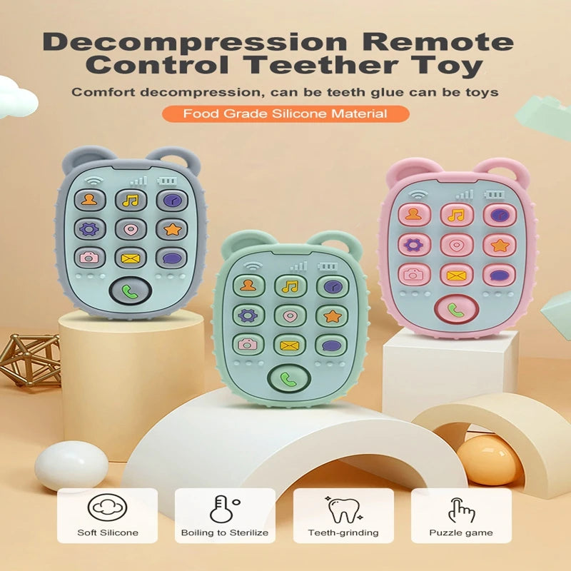 Baby Teething Mittens – BPA-Free Silicone Teether Gloves (Bear Design)