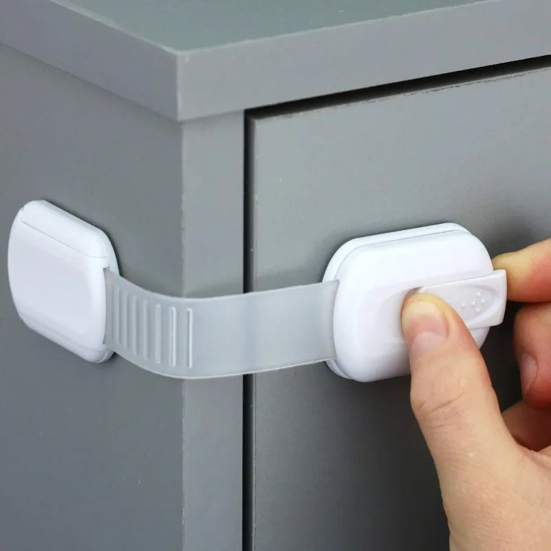 Baby Proofing Cabinet Locks (6-Pack) – Strong Adhesive Safety Latches for Drawers & Doors