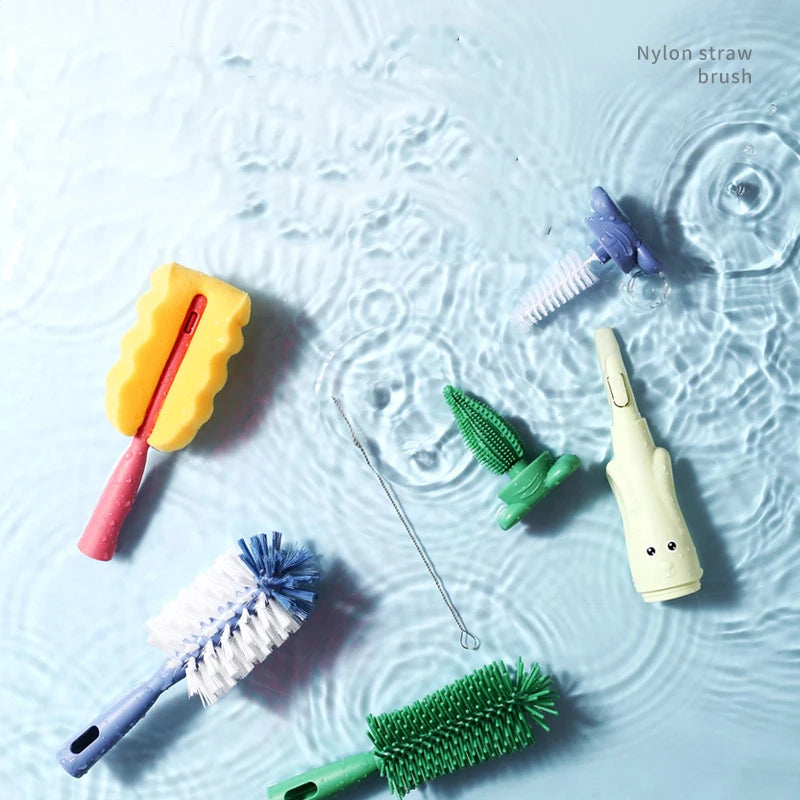3-in-1 Silicone Baby Bottle Brush Set – BPA-Free, Soft & Hygienic Cleaning Kit