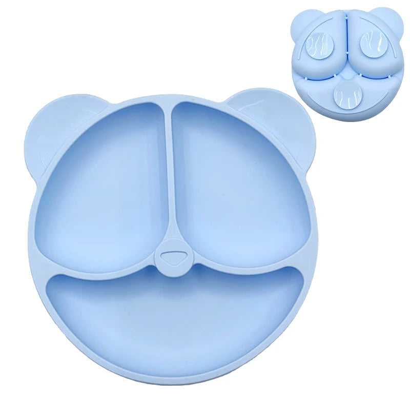 Smile-Face Suction Baby Plate – Non-Slip Silicone Toddler Bowl (BPA-Free) Mealtime just got mess-proof!