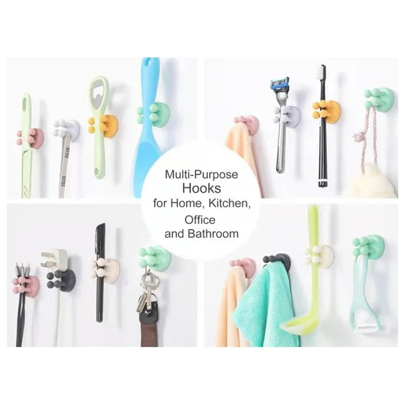 4-Pack Silicone Shaver & Toothbrush Holders – Space-Saving, Waterproof & Versatile!
