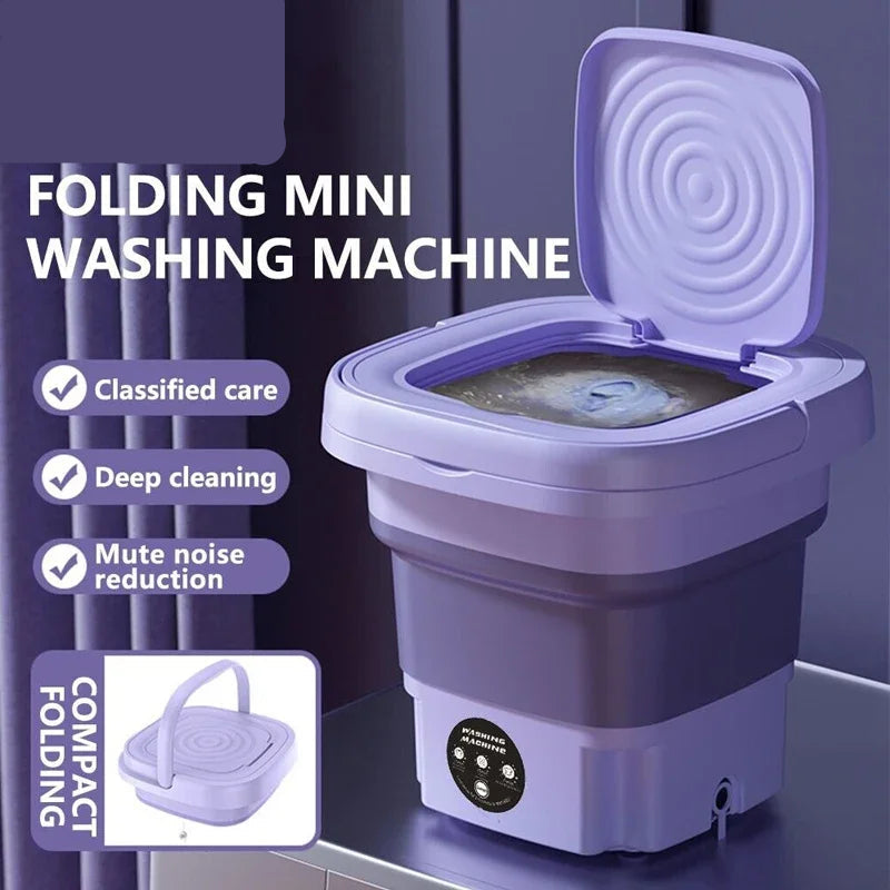 8L Portable Foldable Washing Machine with Spin Dryer – Compact and Convenient Laundry Solution!