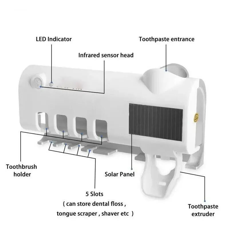 Solar-Powered UV Toothbrush Holder & Sterilizer – Keep Your Toothbrush Clean and Germ-Free!