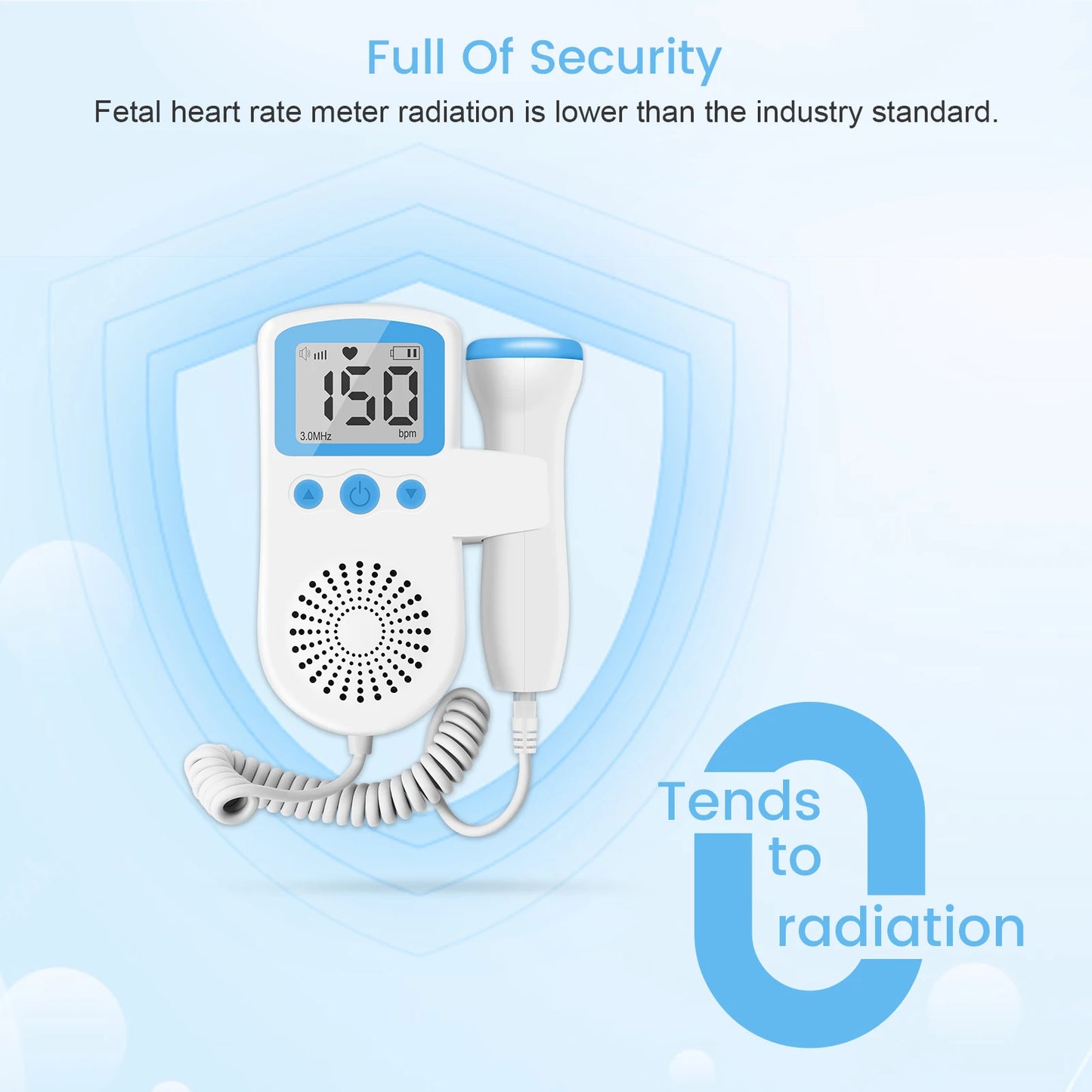 3MHz Fetal Doppler – Portable Baby Heartbeat Monitor for Home Use (Safe & Easy)